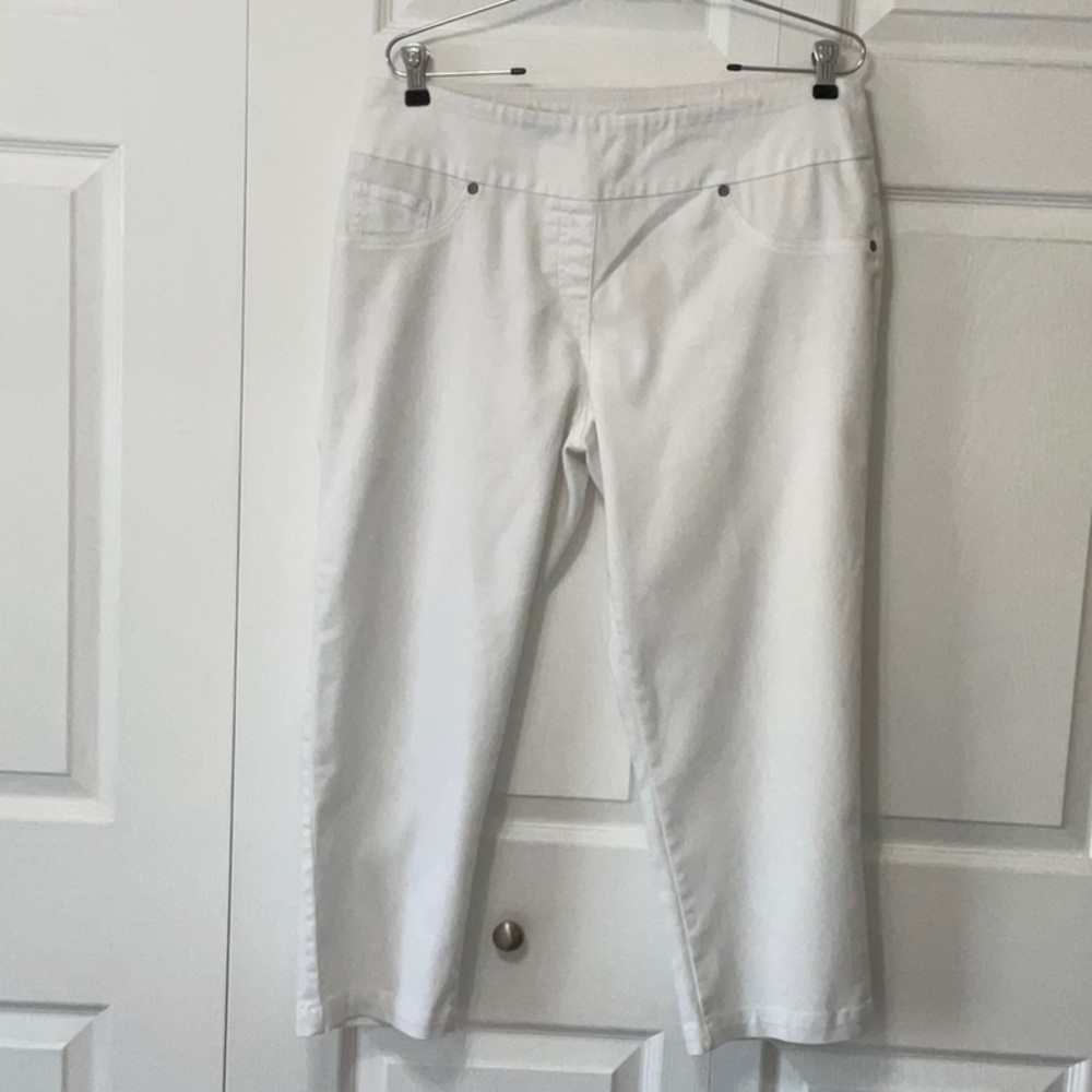 Peter Nygard Westbounnd Pull On Cropped Pants, Size 12, White